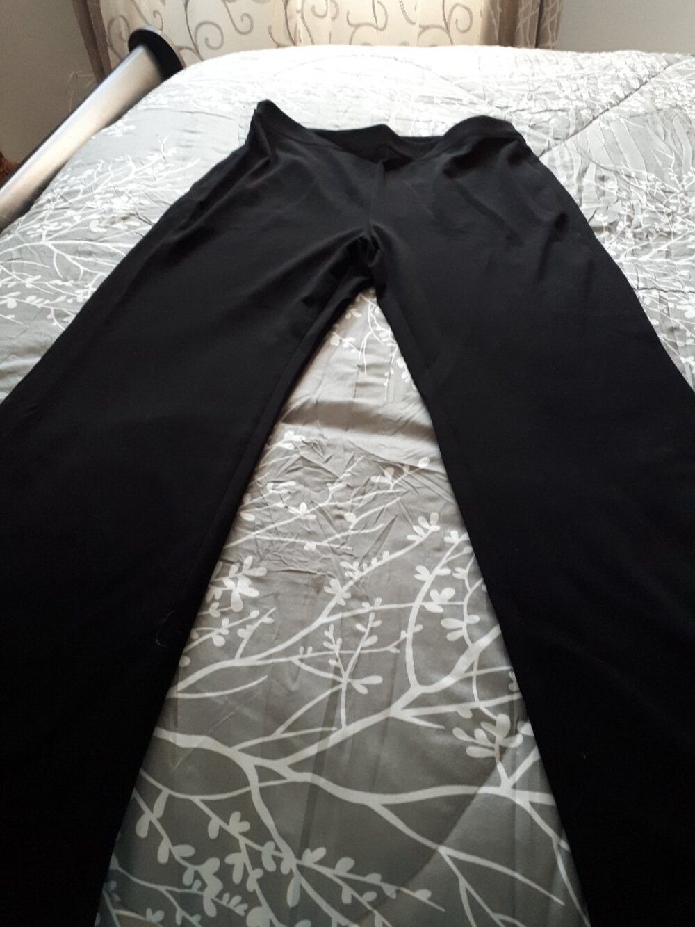 Side Zip Flare Leg Pants Black - Size XL